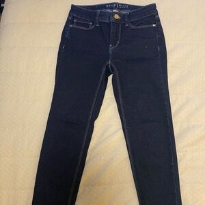 White House Black Market dark rinse crop jeans
